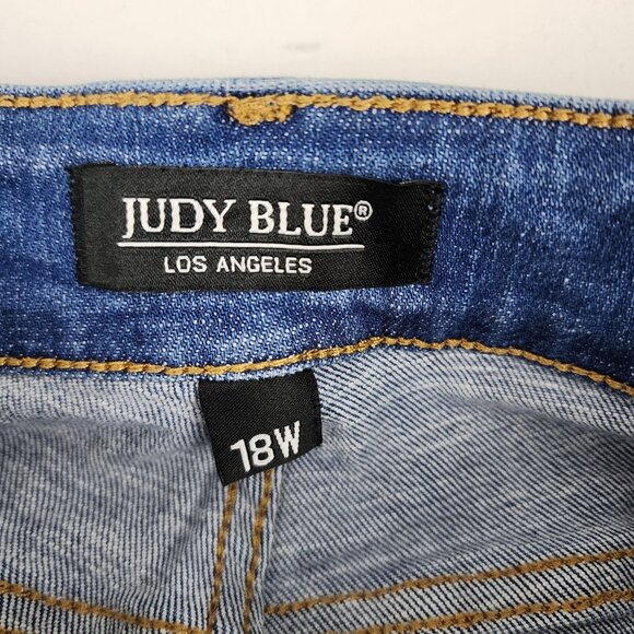 Judy Blue Jeans Womens Plus 18W Blue Bloom Maternity Destroyed Boyfriend Fit - Picture 4 of 13